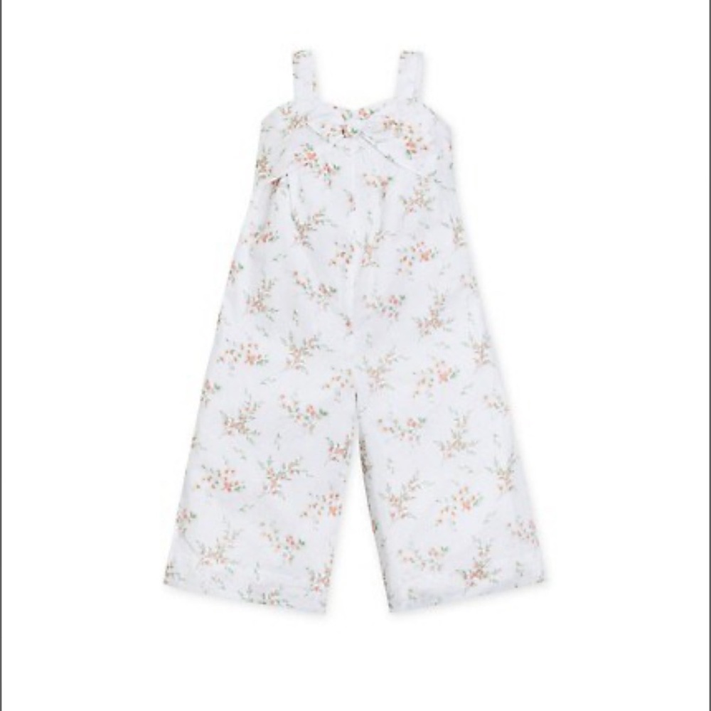 Hope & Henry Girls Bow Front Wide Leg Jumpsuit